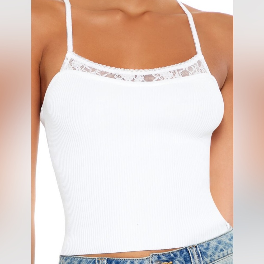 NWT Sweater Knit Lace Trim Cami